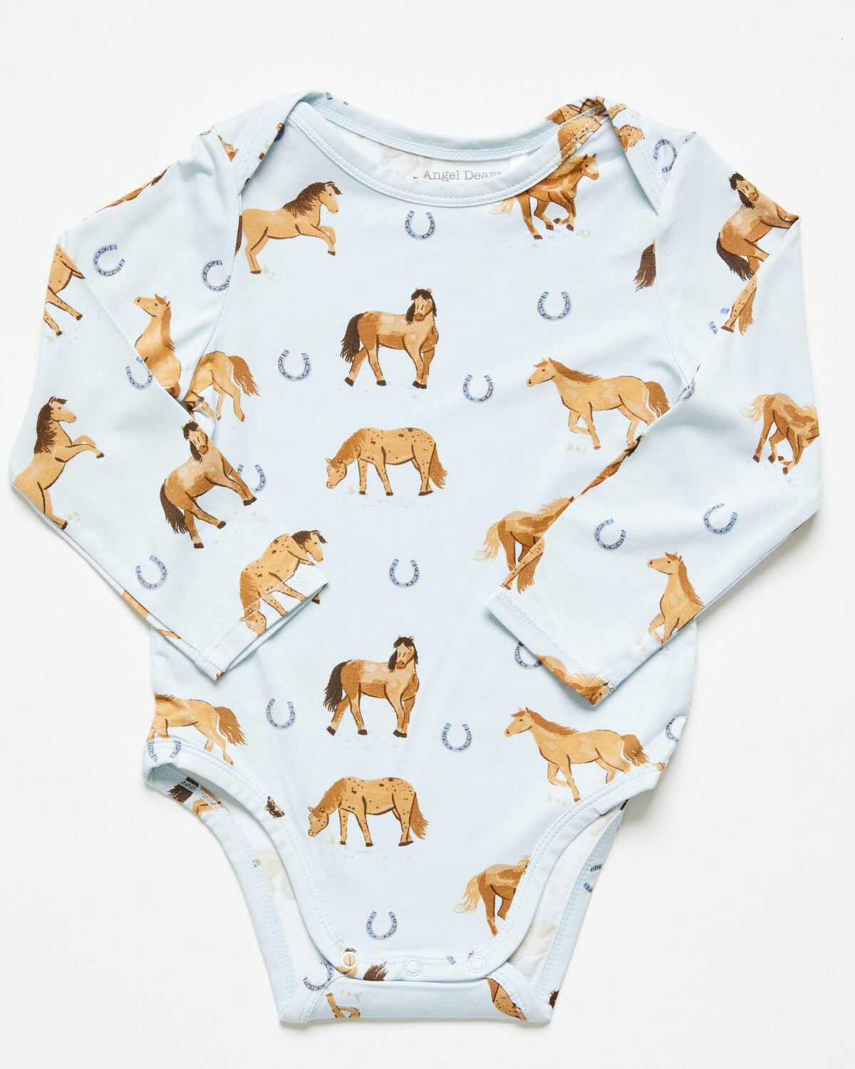 Boys' Angel Dear Infant Horse Print Long Sleeve Onesie