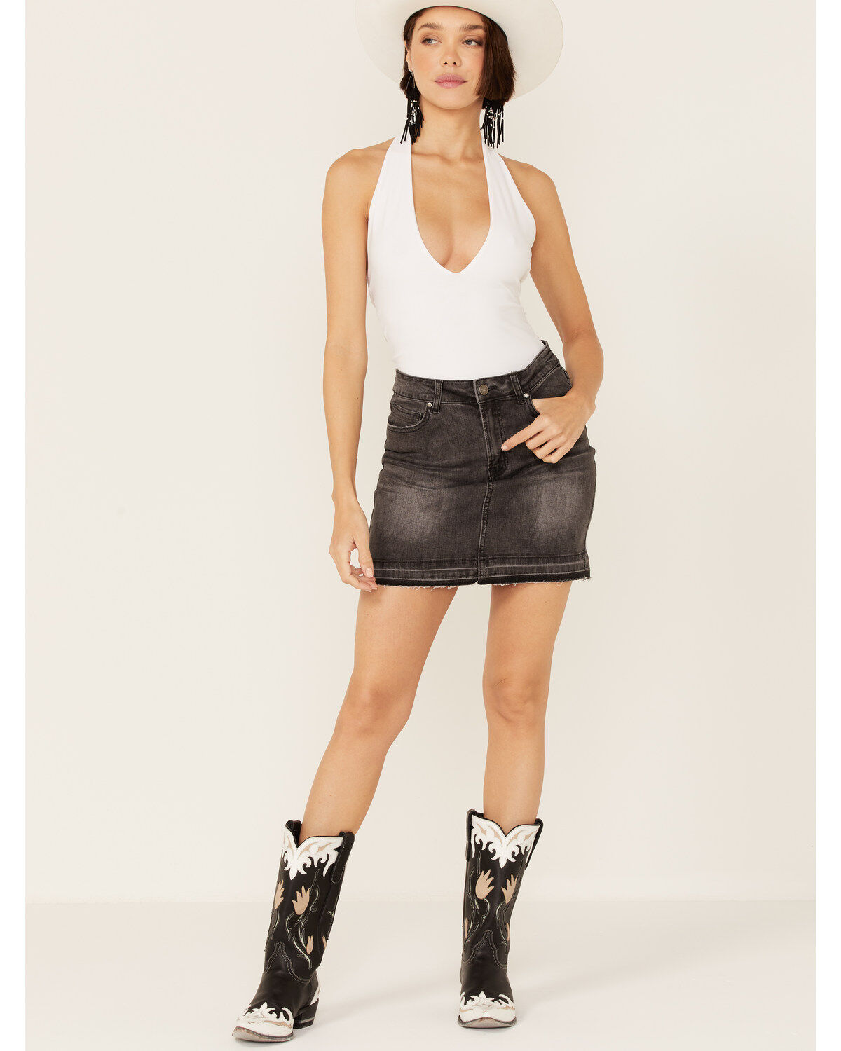Women's Wishlist Released Hem Denim Mini Skirt