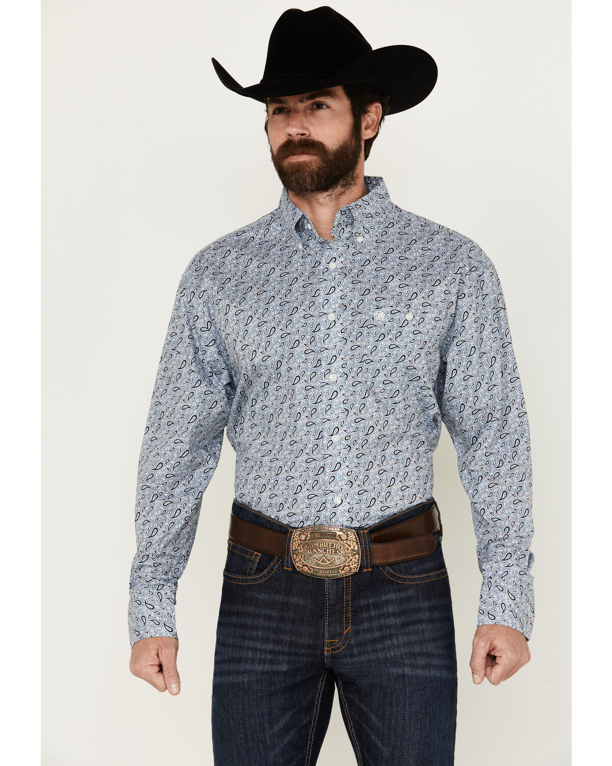 Men's Wrangler Classics Paisley Print Long Sleeve Button-Down Western