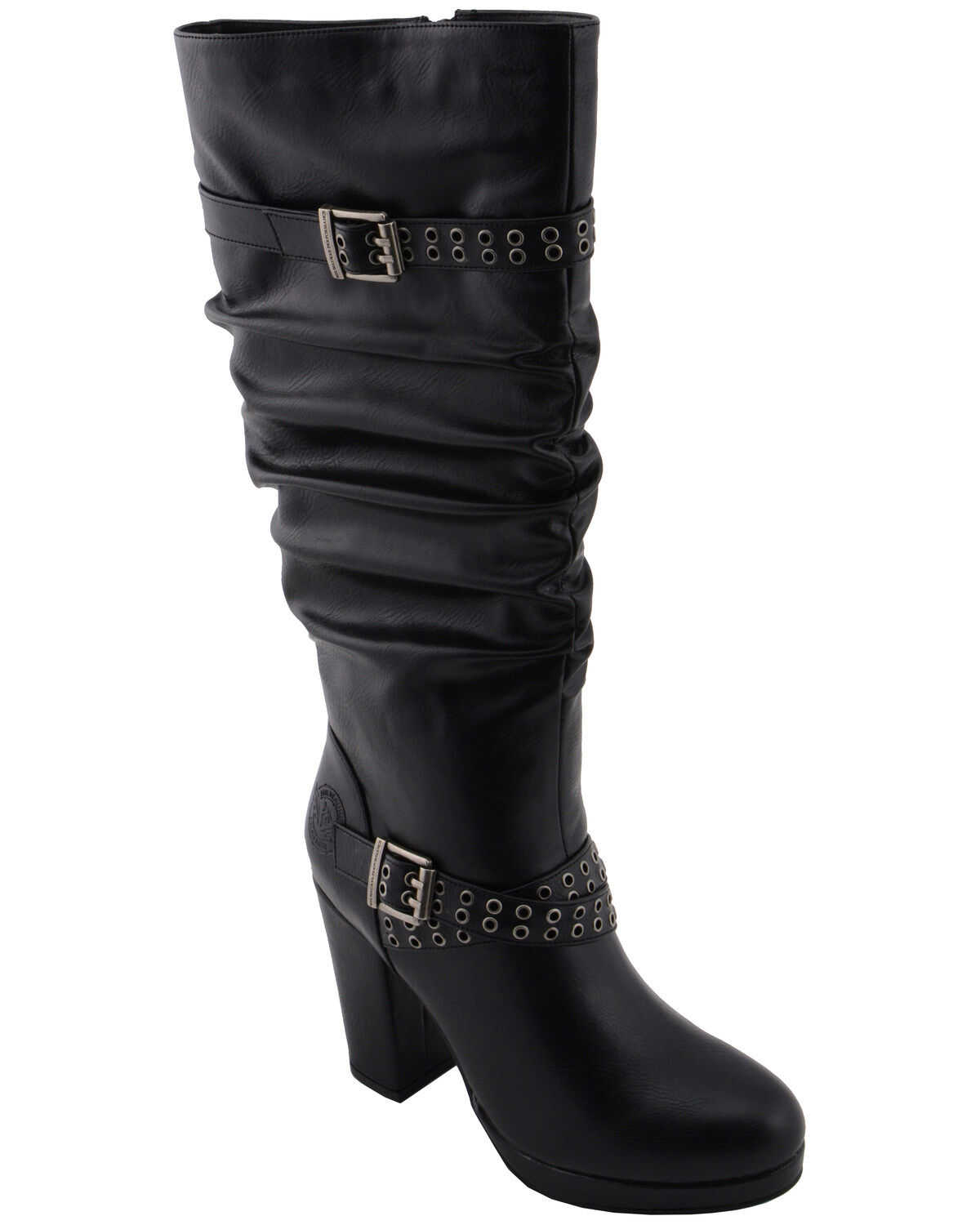 Women's Milwaukee Leather Slouch Platform Boots - Round Toe