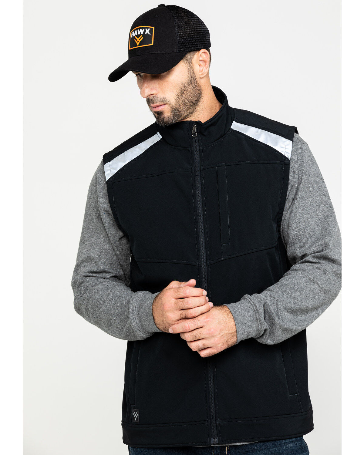 Men's Hawx Reflective Softshell Moto Work Vest