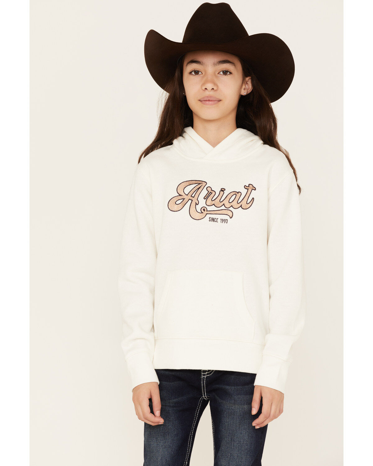 Girls' Ariat Boot Barn Exclusive Metallic Embroidered Logo Hoodie