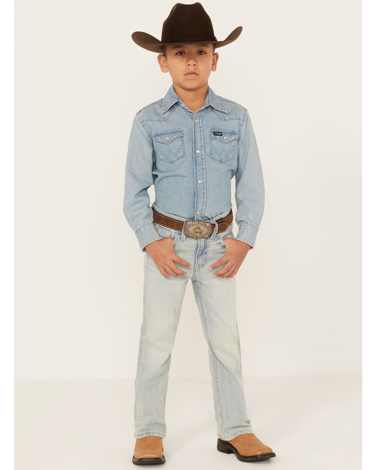 Boys' Cody James Little Light Wash Pioneer Slim Stretch Bootcut Jeans