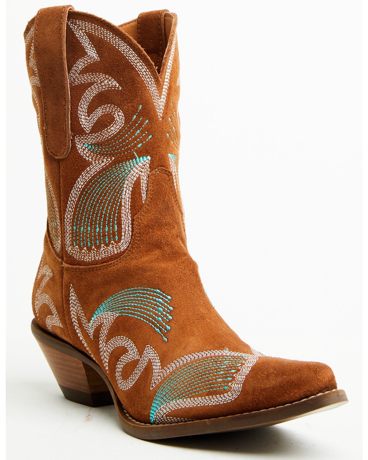 Women's Dingo Flying Colors Suede Western Booties - Round Toe