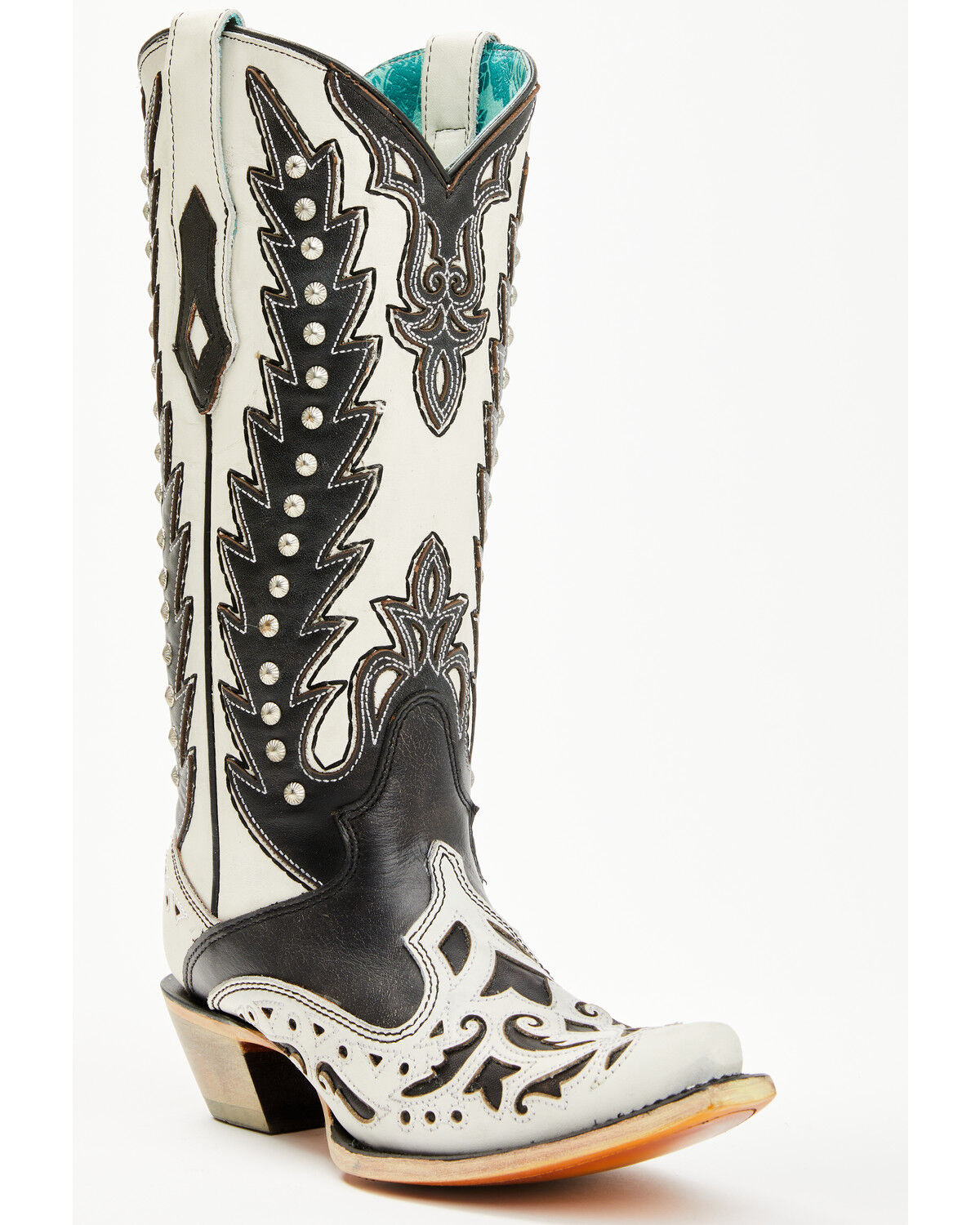 Women's Corral Inlay And Embroidered Western Boots - Snip Toe