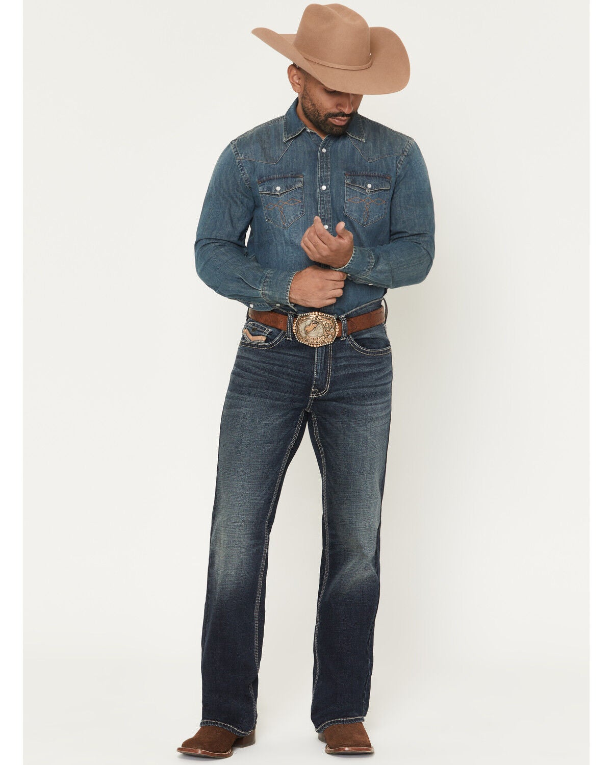 Men's Cody James Segundo Wash Duke Relaxed Bootcut Stretch Denim Jeans