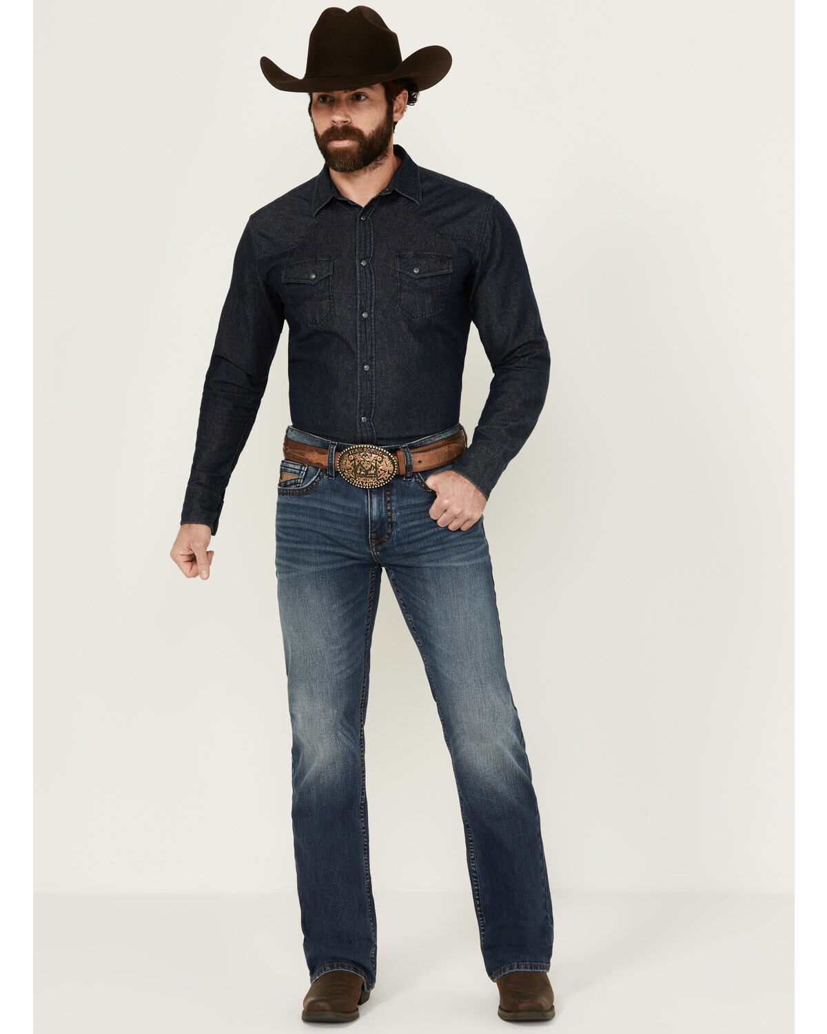 Men's RANK 45 Yuma Medium Wash Slim Bootcut Stretch Denim Performance