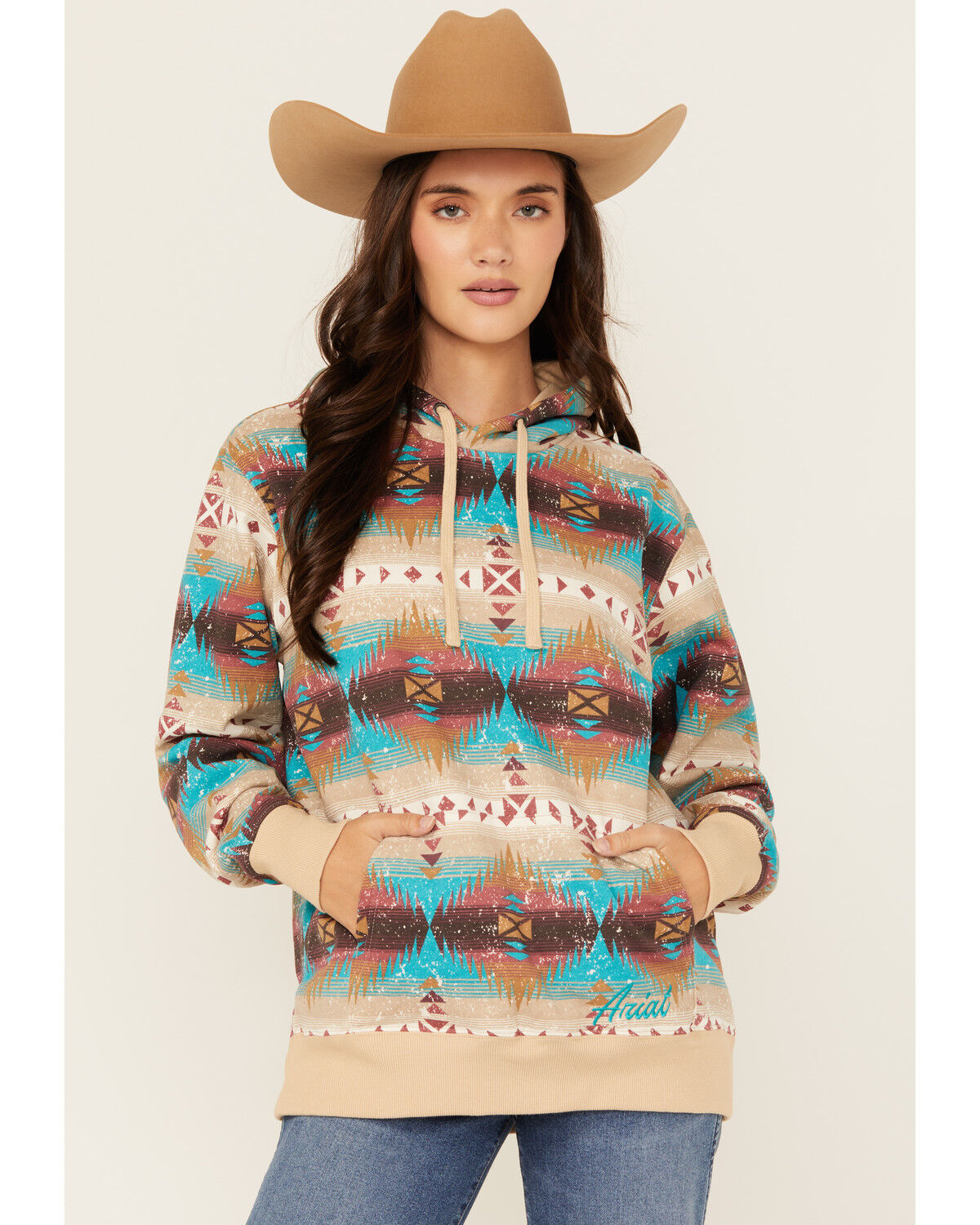 Women's Ariat Boot Barn Exclusive Southwestern Print Logo Hoodie