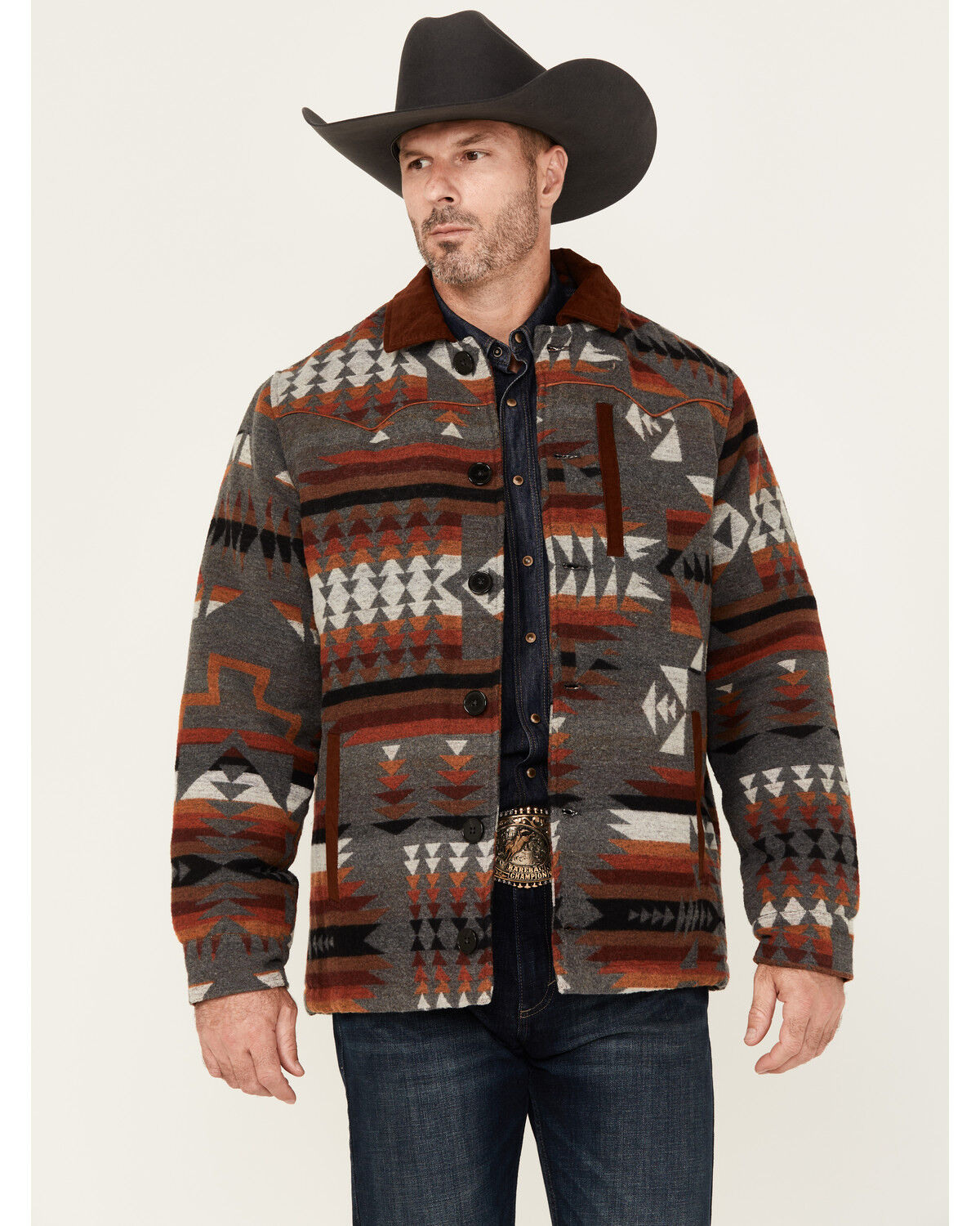 Men's RANK 45 Woodsworth Southwestern Print Wool Shirt Jacket