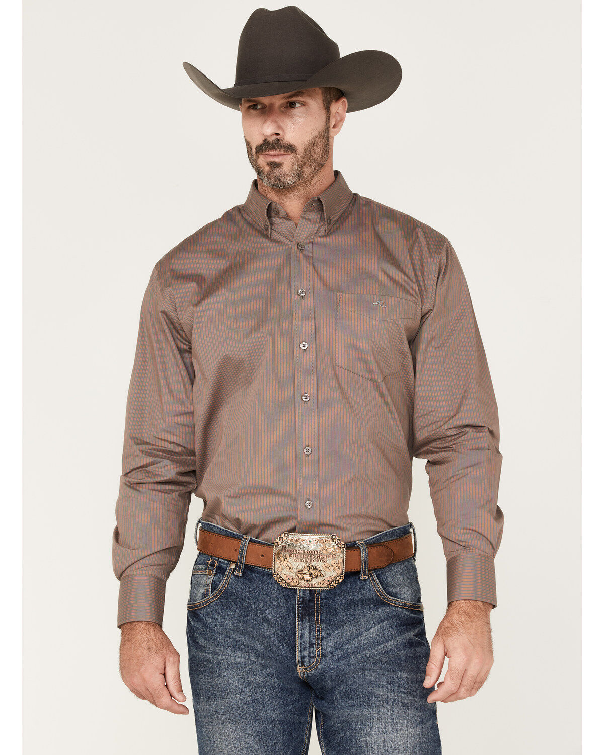 Men's Resistol Raddix Stripe Button Down Western Shirt