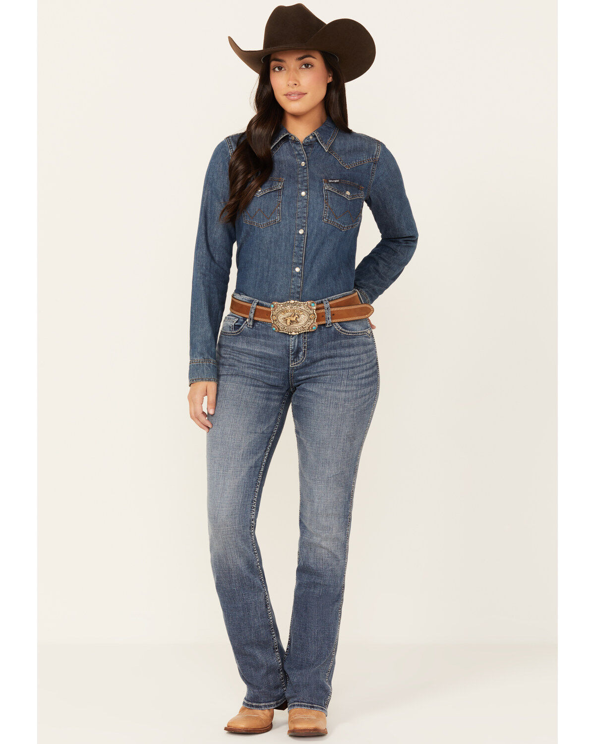 Women's Shyanne Silverton Shay Medium Wash Mid Rise Bootcut Stretch Ri