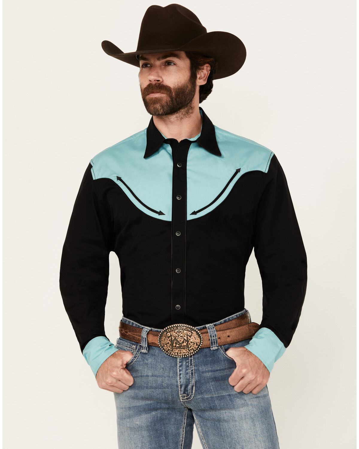 Men's Wrangler Rodeo Ben Solid Long Sleeve Snap Western Shirt
