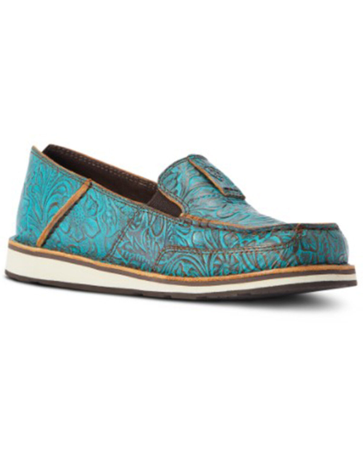 Women's Ariat Brushed Floral Emboss Casual Slip-On Cruiser - Moc Toe