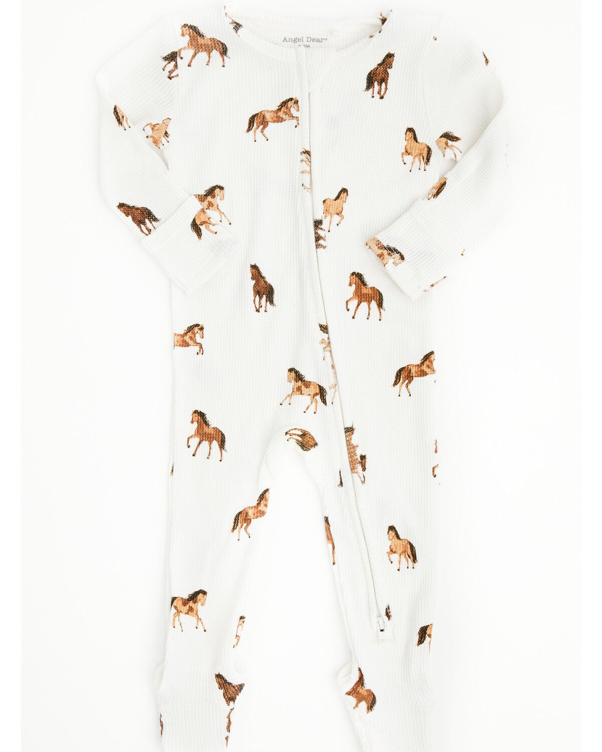Boys' Angel Dear Infant Mini Horse Print Long Sleeve Snap Footie Onesi