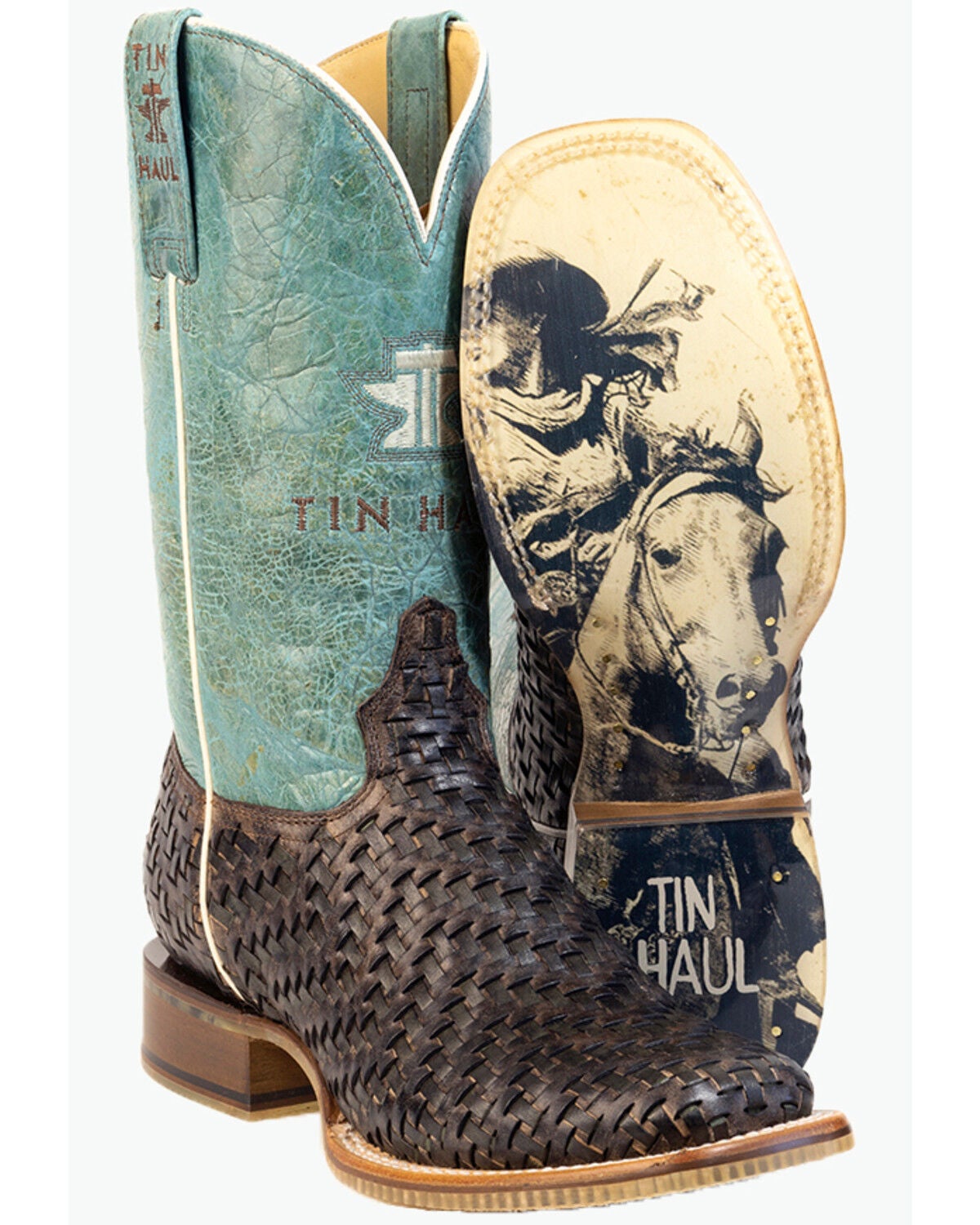 Women's Tin Haul Intertwined Western Boots - Broad Square Toe