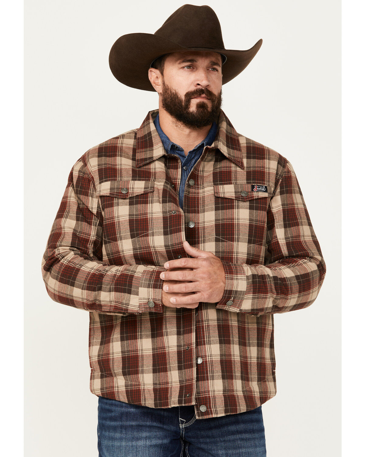 Men's Justin Jackson Plaid Print Snap Shacket