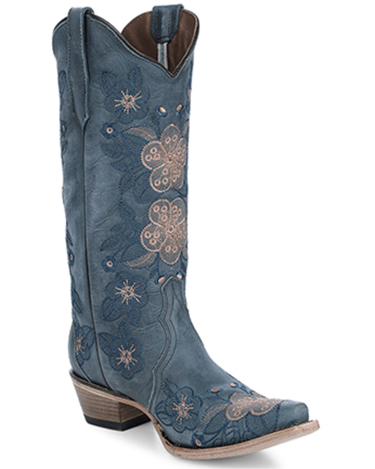 Women's Circle G Floral Embroidered Western Boots - Snip Toe
