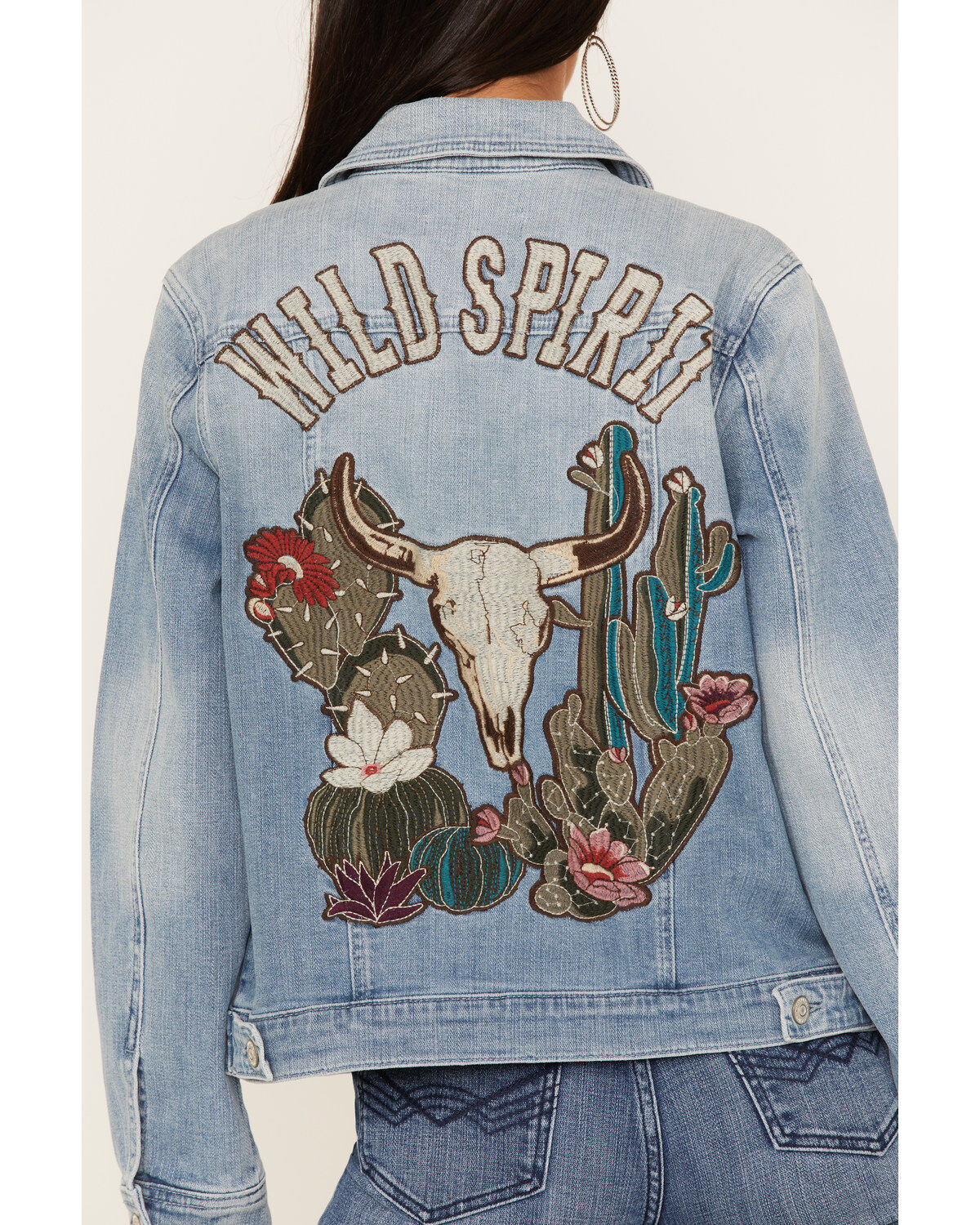 Women's Idyllwind Light Wash Wild Spirit Embroidered Denim Jacket