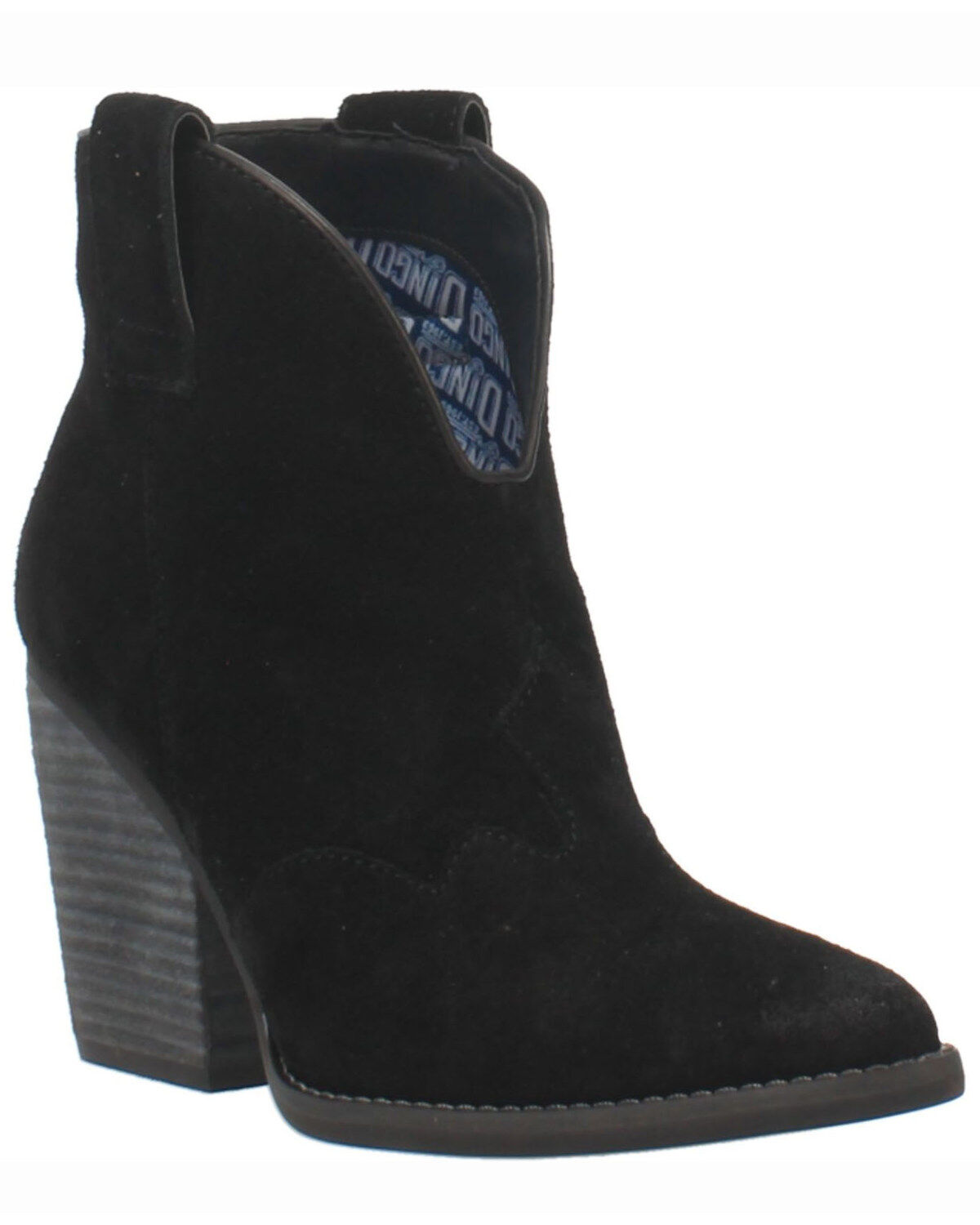 Women's Dingo Black Flannie Fashion Booties - Round Toe