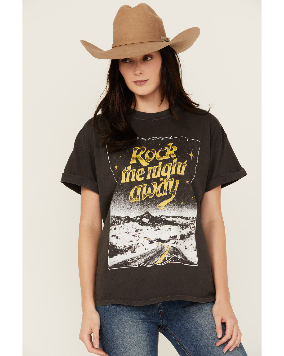 Women's Girl Dangerous Rock The Night Short Sleeve Graphic Tee