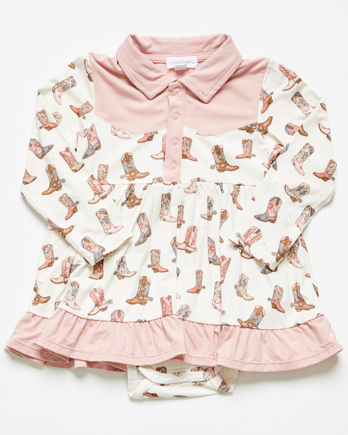 Girls' Angel Dear Infant Cowgirl Boot Long Sleeve Dress