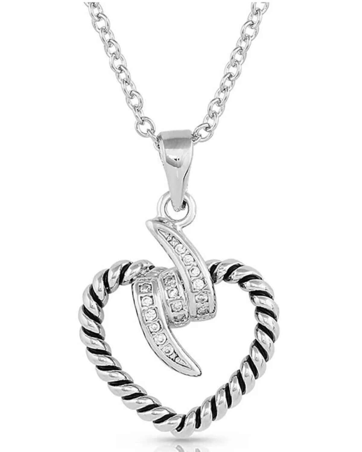 Women's Montana Silversmiths Silver Electric Love Heart Necklace