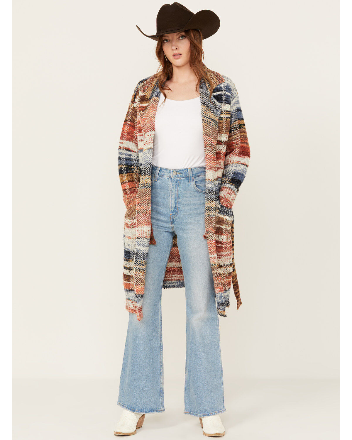 Women's Room 34 Striped Duster Cardigan