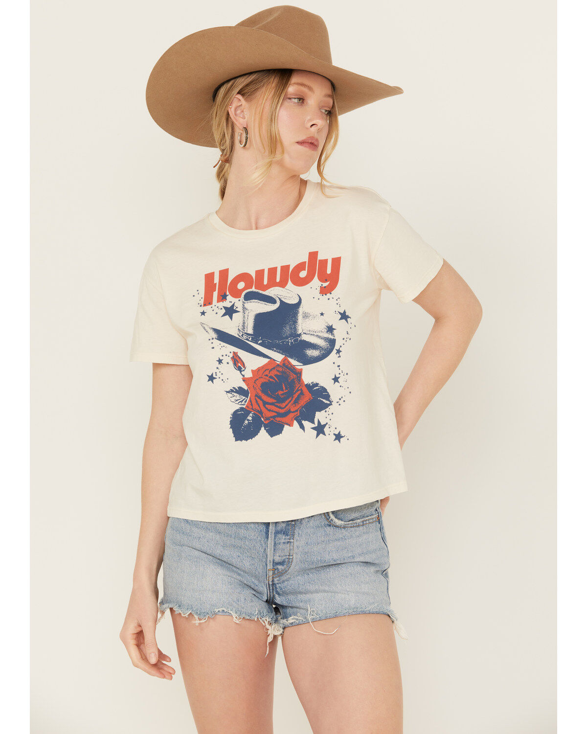 Women's Girl Dangerous Howdy Hat Short Sleeve Graphic Tee