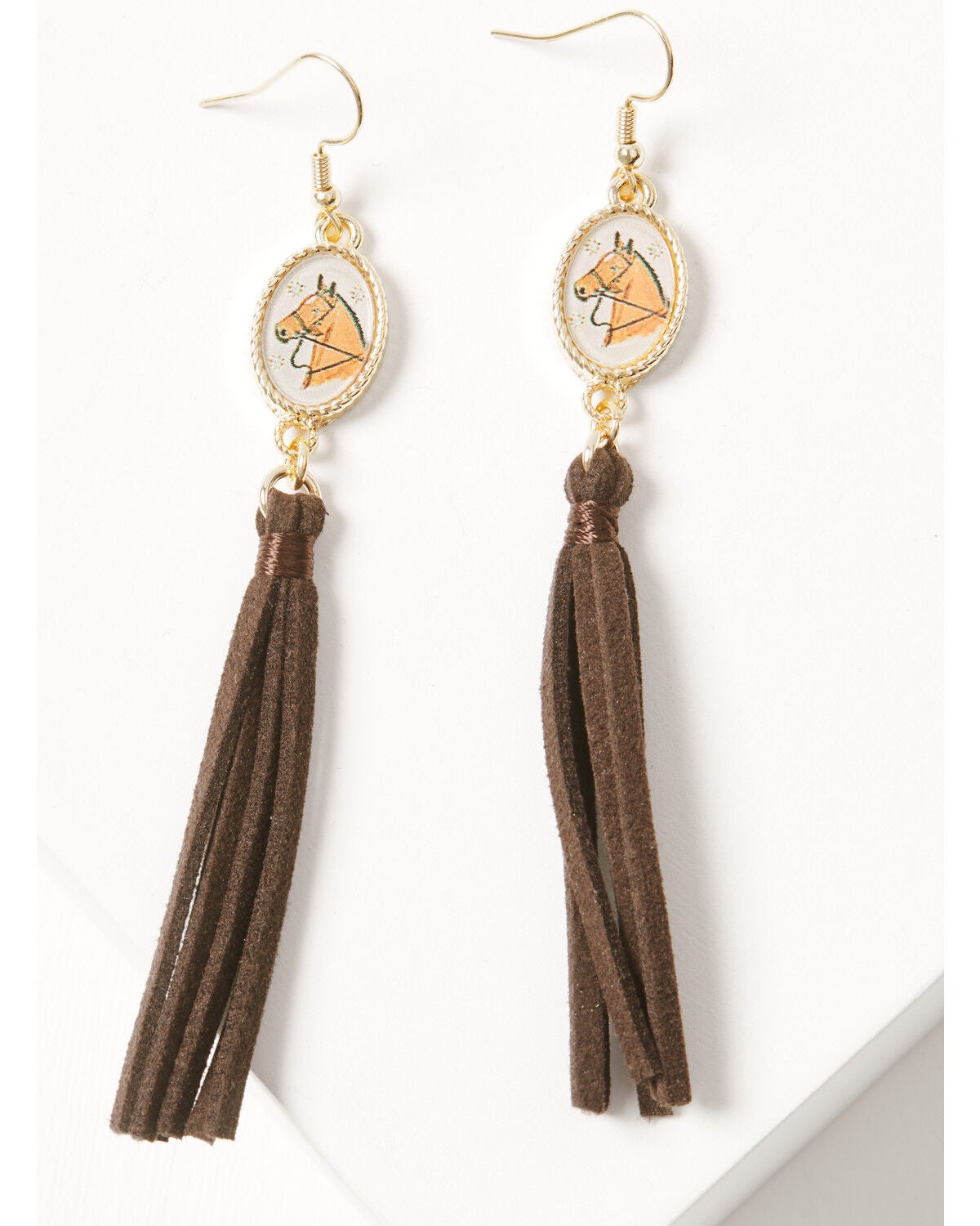 Women's Shyanne Western Muse Horse Cameo Fringe Earrings