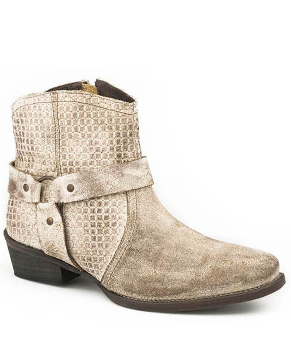 Women's Roper Off White Suede Fashion Booties - Snip Toe