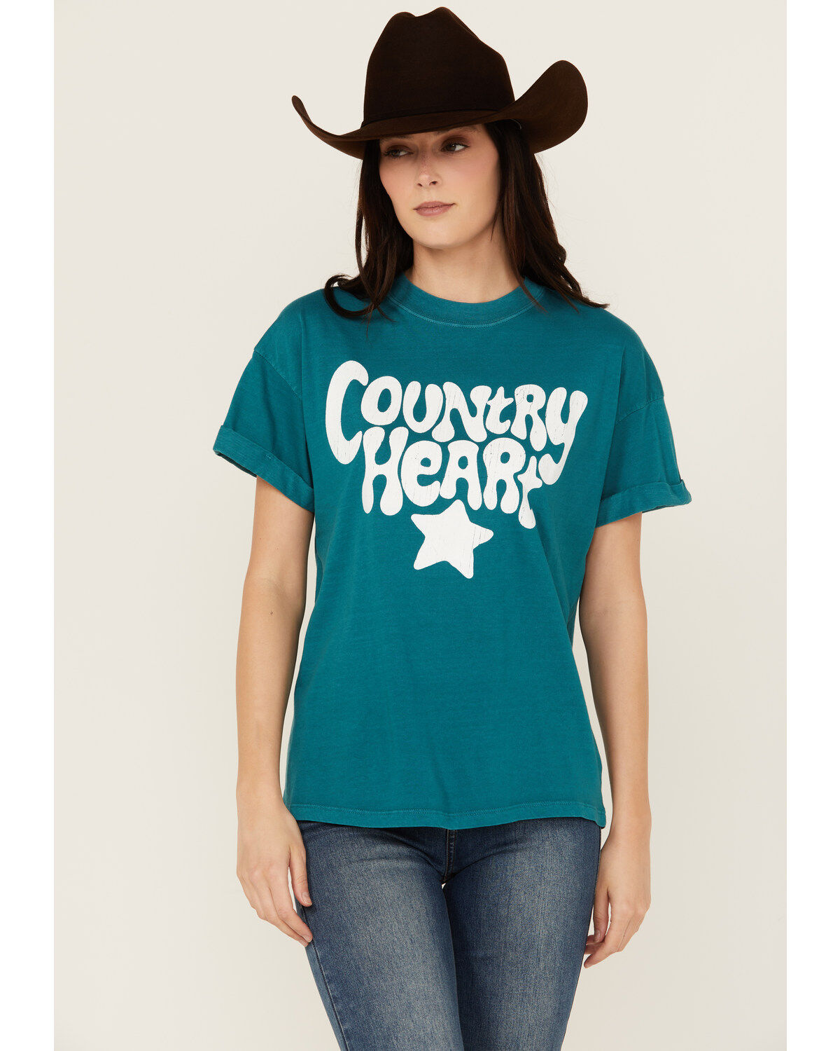 Girl Dangerous Country Heart Short Sleeve Graphic Tee