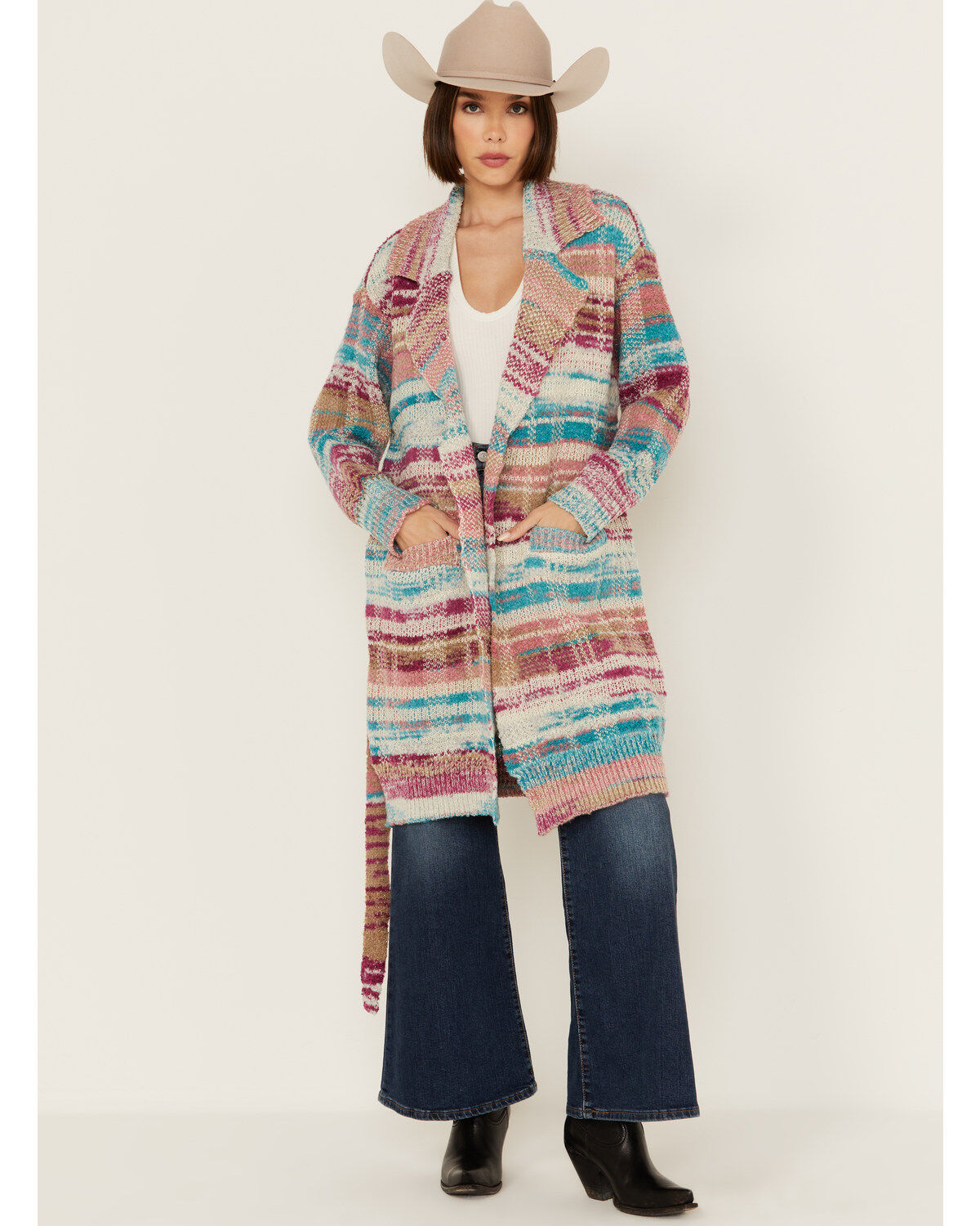 Women's Room 34 Color Block Cardigan