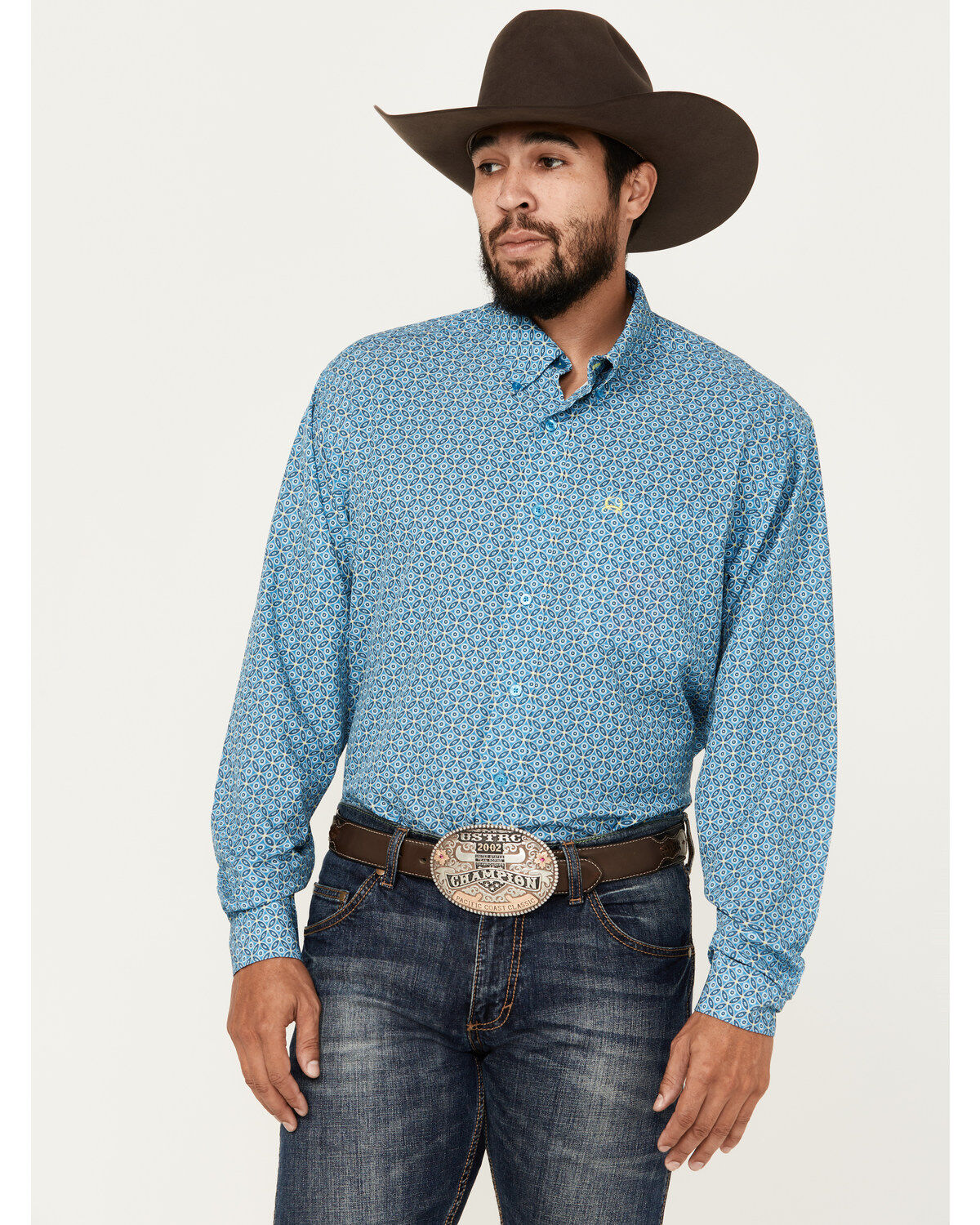 Men's Cinch ARENAFLEX Geo Print Long Sleeve Button-Down Western Shirt