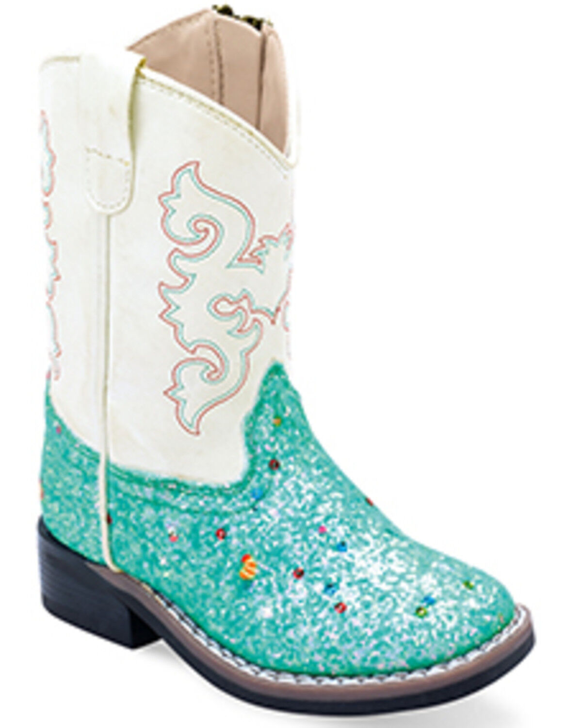 Girls' Old West Toddler Glitter Western Boots - Broad Square Toe