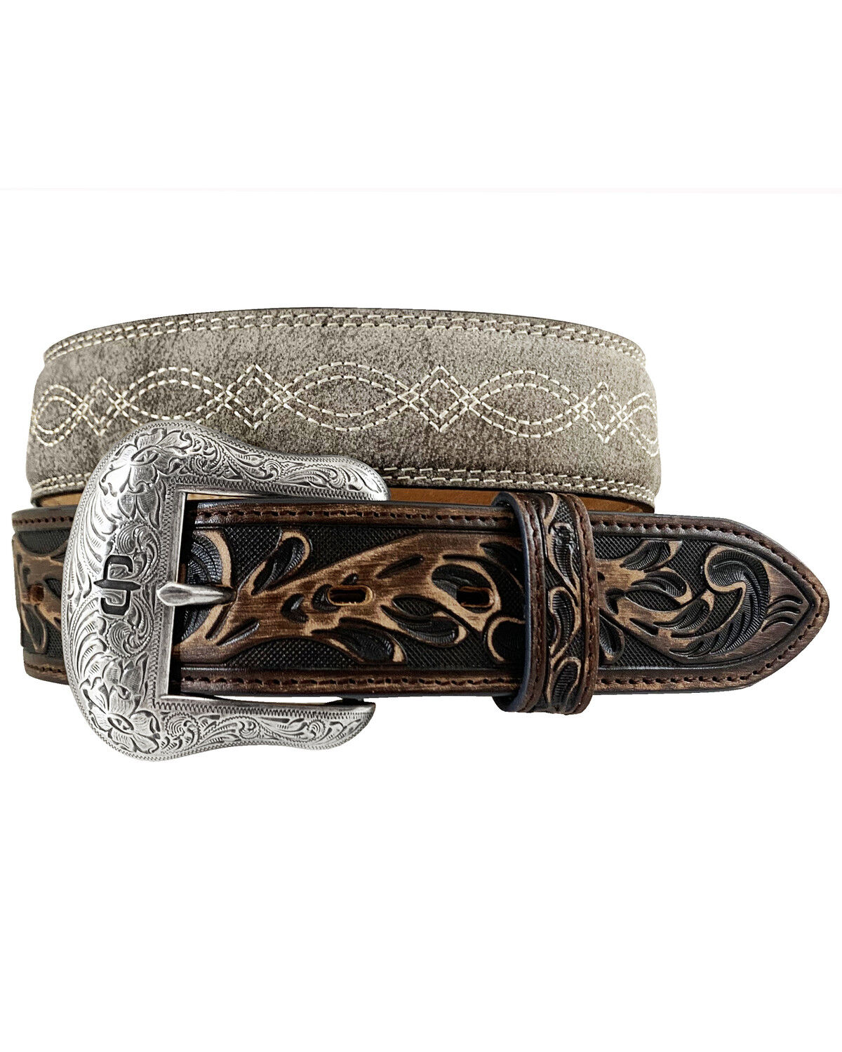 Men's Stetson Tooled Leather Belt