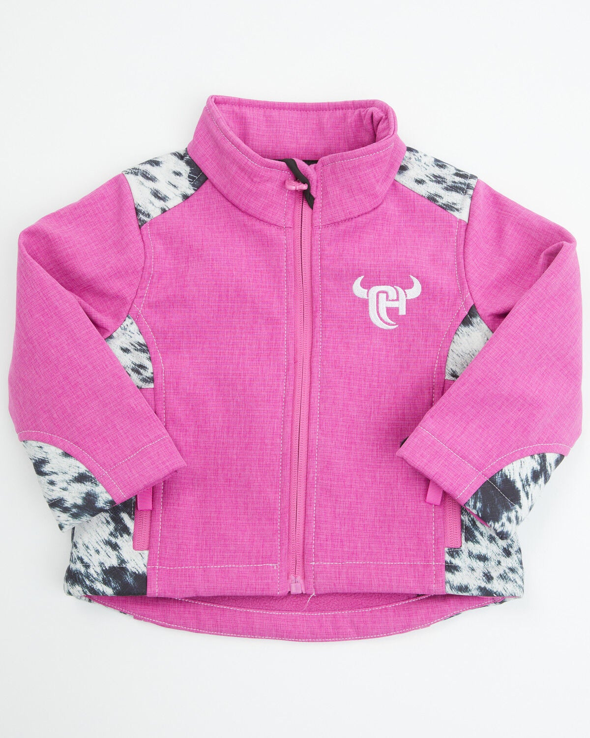 Girls' Cowgirl Hardware Toddler Cowhide Print Softshell Jacket