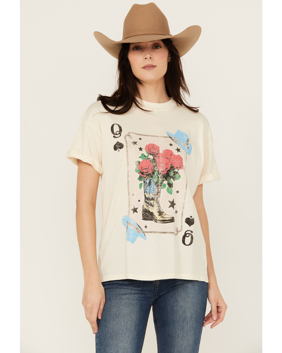 Women's Girl Dangerous Western Card Short Sleeve Tee