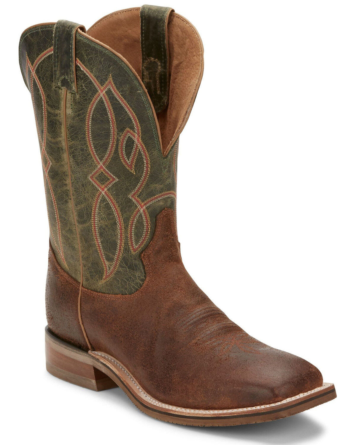 Men's Tony Lama Landgrab Brown Western Boots - Broad Square Toe
