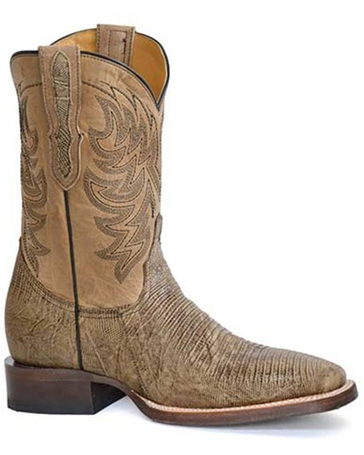 Men's Stetson Saurian Exotic Teju Lizard Western Boots - Broad Square