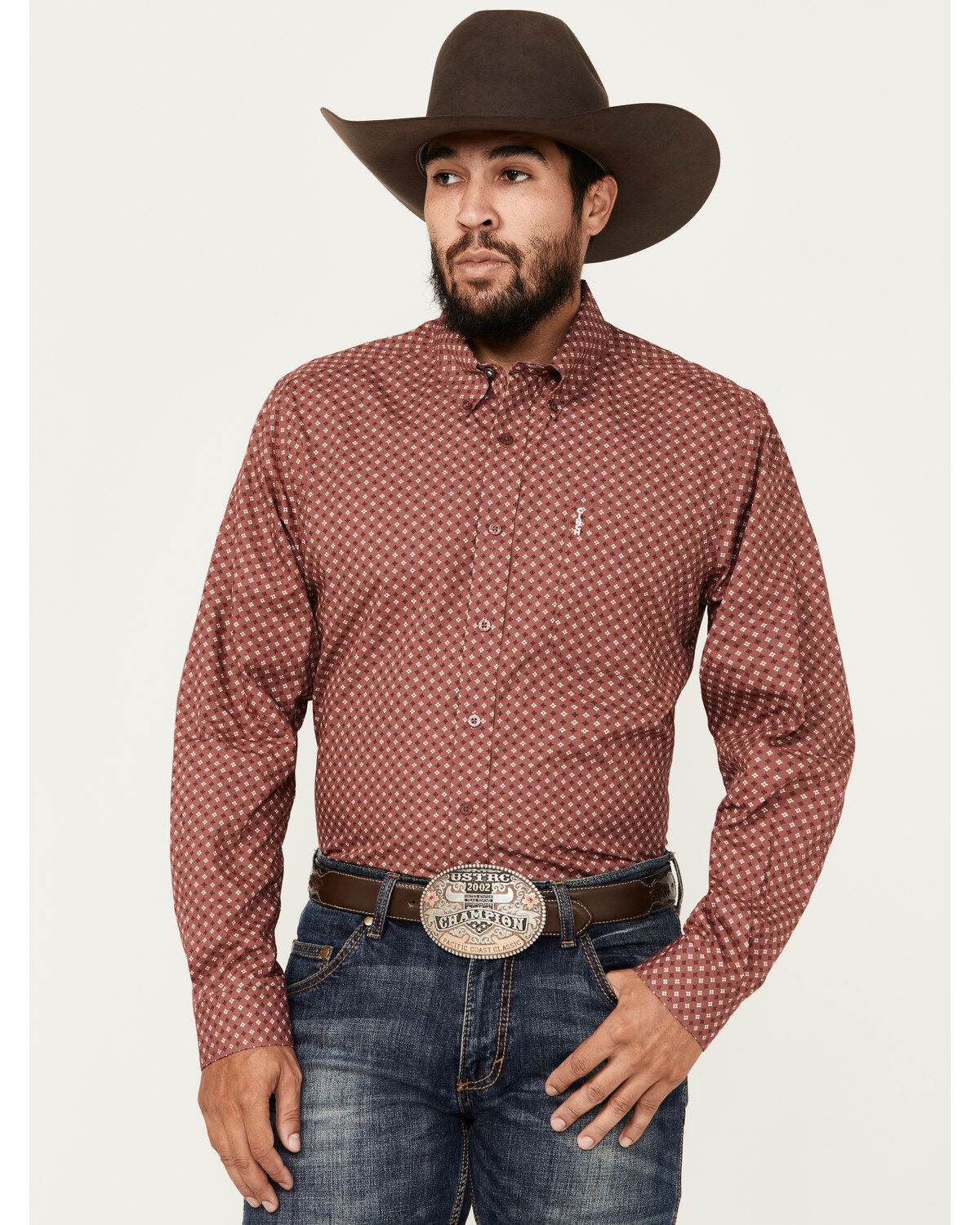 Men's Cinch Geo Print Long Sleeve Button-Down Western Shirt