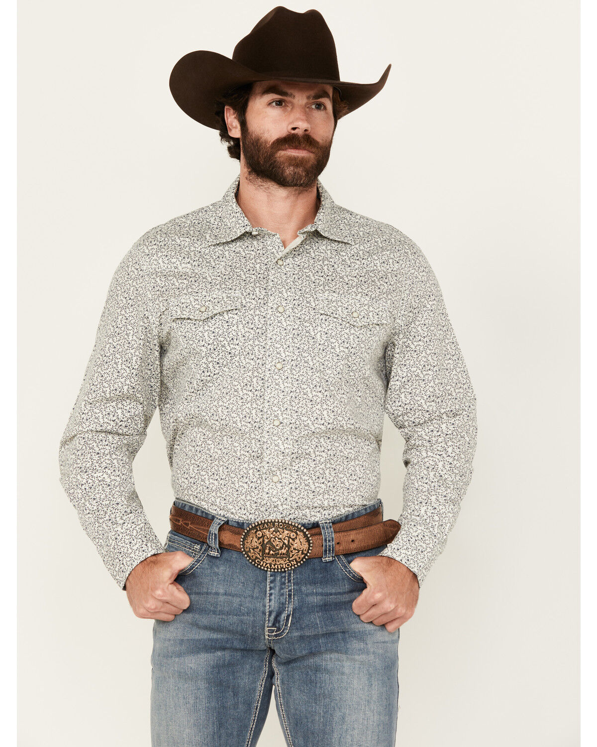 Men's Wrangler Retro Floral Print Long Sleeve Snap Western Shirt - Tal