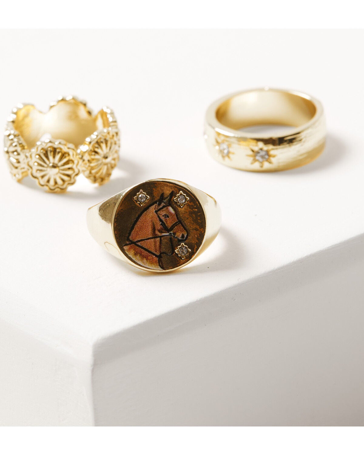 Women's Shyanne Western Muse Horse Icon Ring Set - 3 Piece