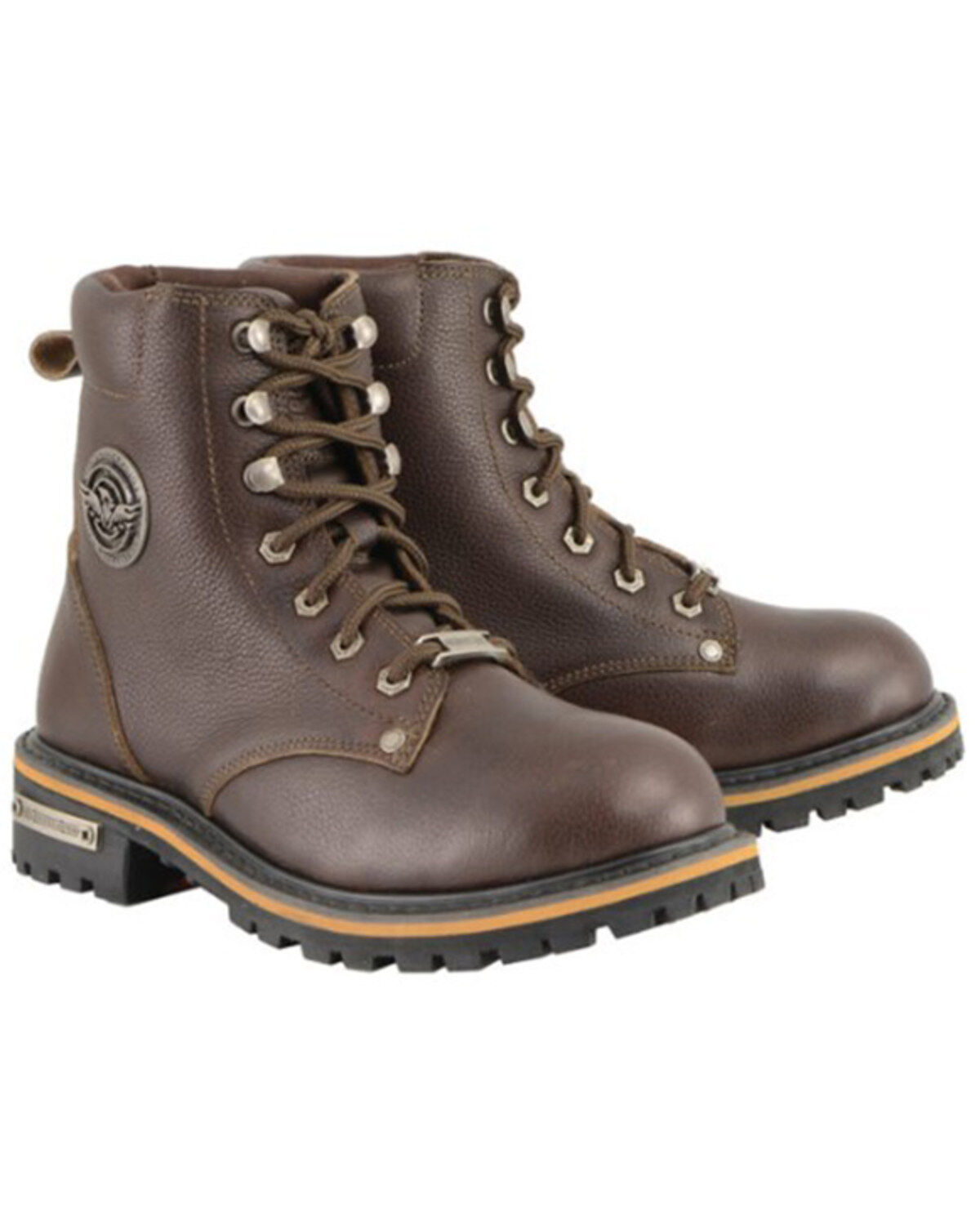 Women's Milwaukee Leather Leather Lace to Toe Boots - Round Toe