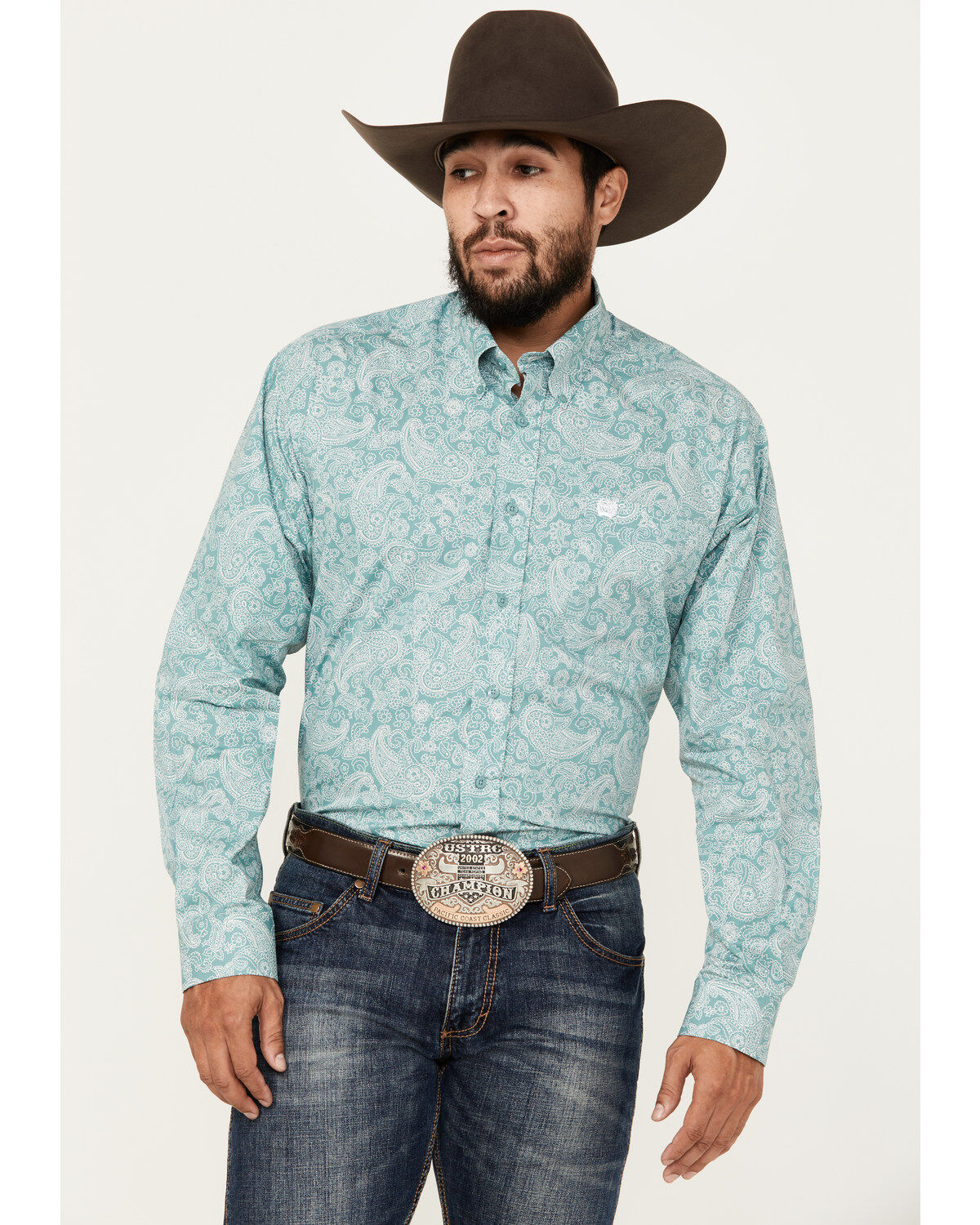 Men's Cinch Paisley Print Long Sleeve Button-Down Western Shirt