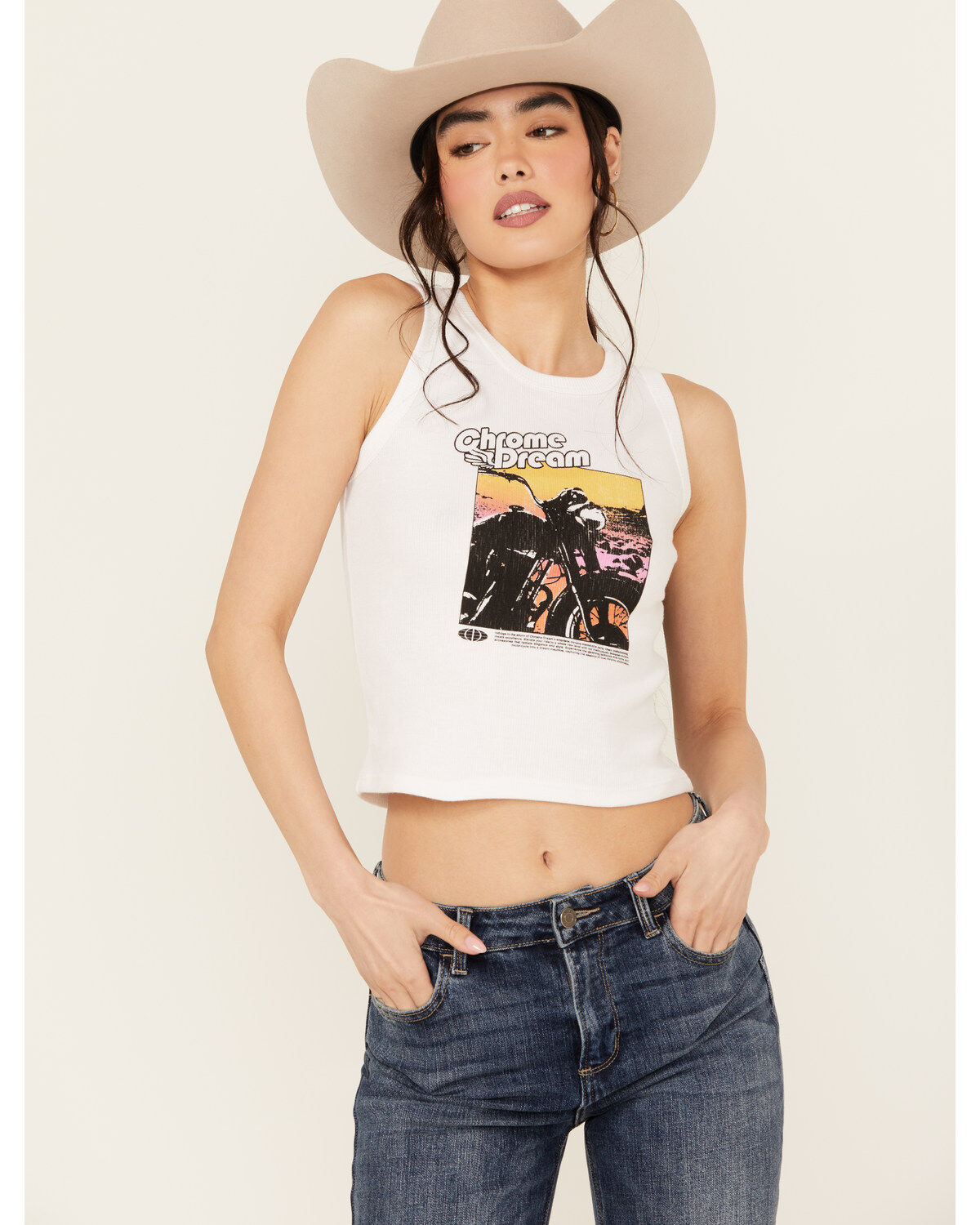 Women's Girl Dangerous Chrome Dream Motor Graphic Tank