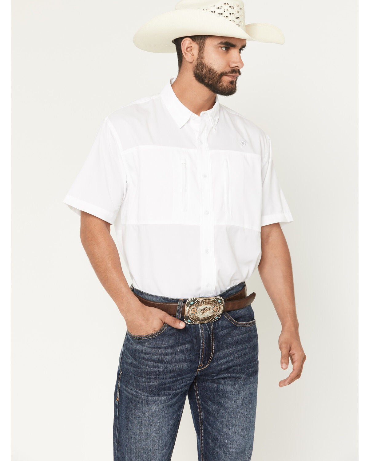 Men's Ariat VentTEK Solid Short Sleeve Button-Down Western Shirt