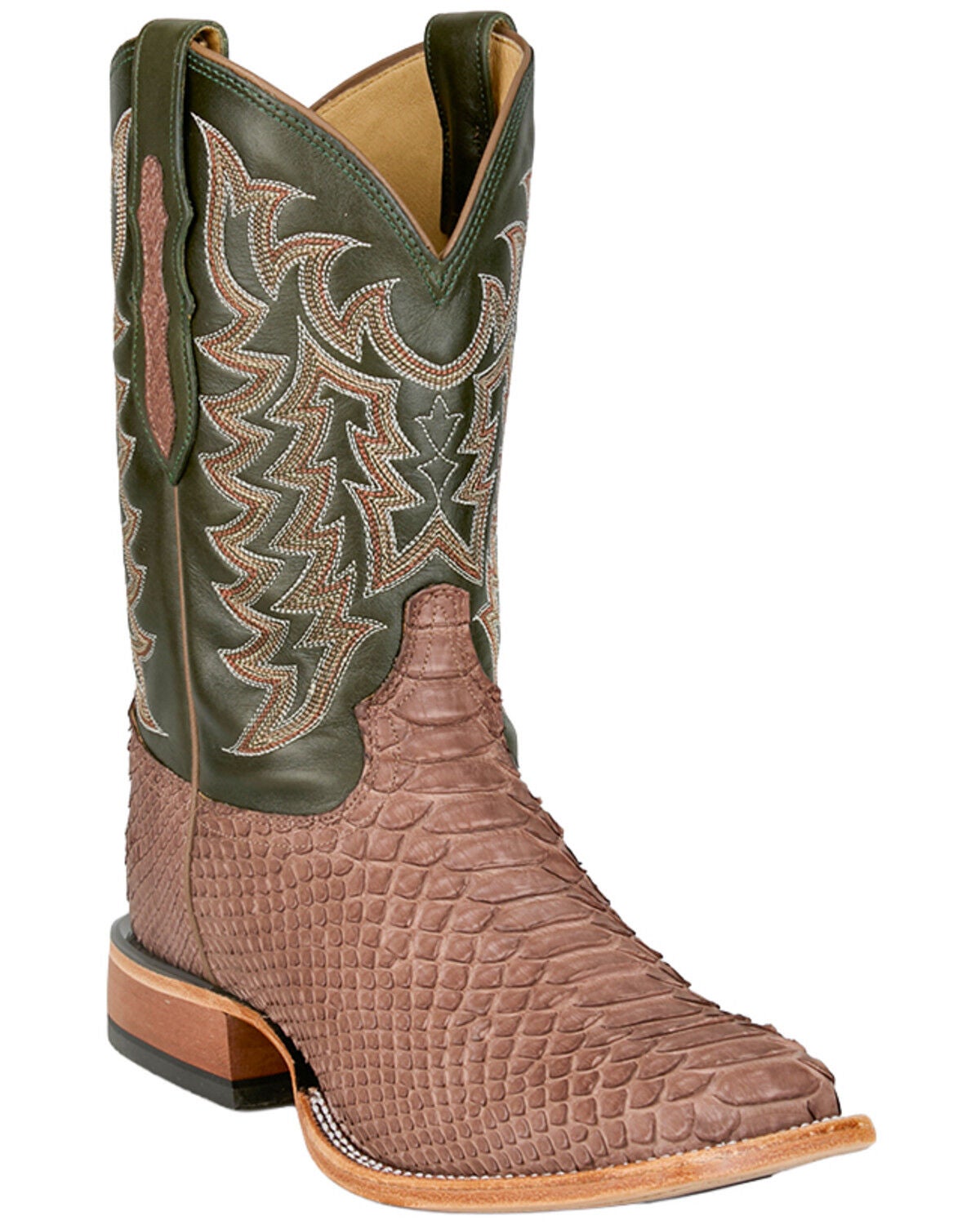Men's Tony Lama Mario Exotic Python Western Boots - Broad Square Toe