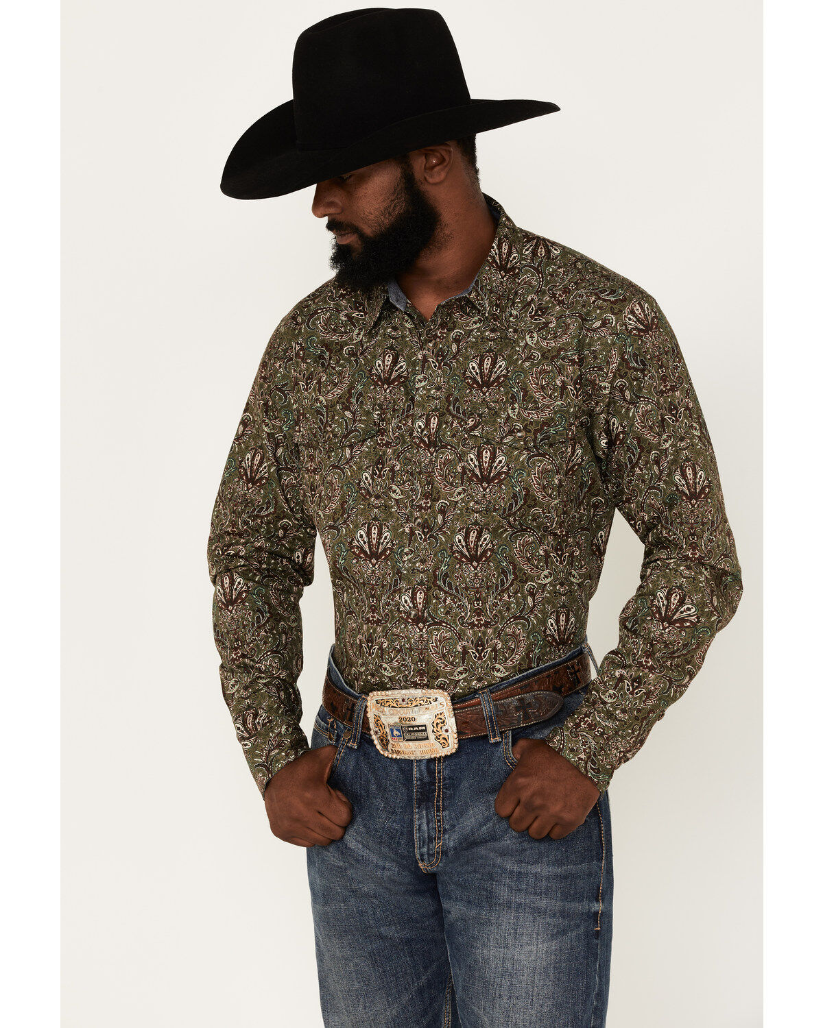 Men's Cody James Rio Sonora Paisley Print Long Sleeve Snap Western Shi