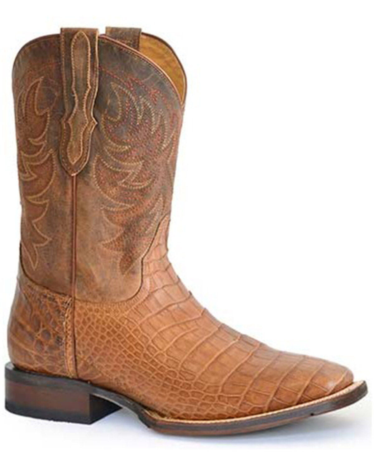 Men's Stetson Aces Exotic Alligator Western Boots - Broad Square Toe
