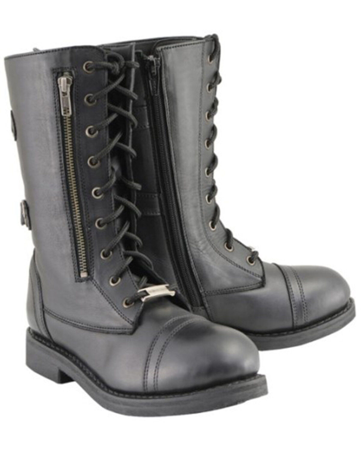 Women's Milwaukee Leather Tall Lace Front Buckles Back and Knife Stora